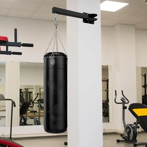 Vista 6 de Soporte de pared para saco de boxeo pesado, soporte de bolsa de boxeo resistente, soporte de montaje para saco de boxeo giratorio de 360 grados