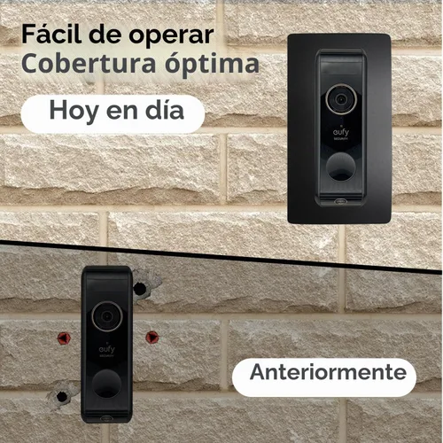 Vista 2 de Placa frontal de acero inoxidable, accesorios para UE - timbre de video - Fy/Video Doorbell, E340, 2K HD, S330, C30, C31, delgado, soporte, placa