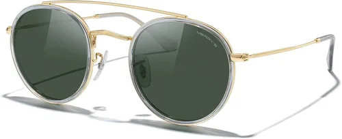 Vista 2 de MERRY'S Gafas de sol polarizadas redondas retro - Gafas de sol unisex de doble puente