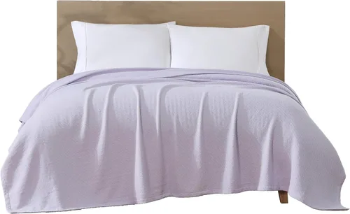 Vista 9 de Beatrice Home Fashions Manta Certificada GOTS de Algodón Orgánico 100 % de Peso Medio, Manta Suave y Acogedora para Cama, Sofá, Sofá Cama, Silla