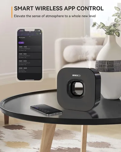 Vista 3 de MEIDI Difusor de aceite esencial sin agua, difusor de aromaterapia inalámbrico Bluetooth con control de aplicación, ajuste inteligente
