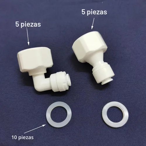 Vista 6 de MALIDA Adaptador de rosca hembra de conector rápido codo y combinación recta, rosca de 1/2 pulgada x tubo de 1/4 pulgadas OD Push to Connect