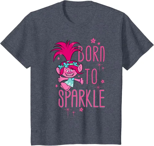 Vista 66 de DreamWorks Trolls Camiseta Born to Sparkle Negro