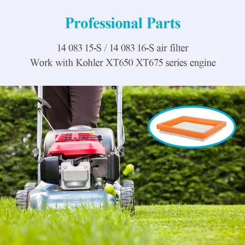 Vista 4 de HOODELL Paquete de 2 filtros de aire prémium 14 083 15-S compatibles con Kohler XT650 XT675 para cortacésped con motor Kohler XT650 XT675