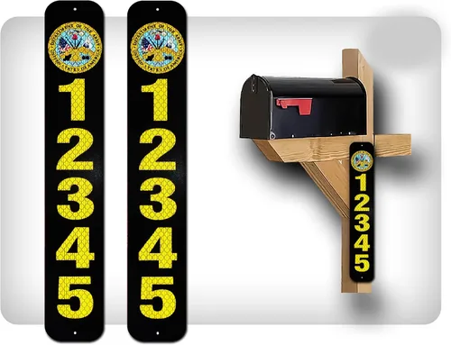 Vista 22 de Curb N Sign - Placas de números para buzón – 3 x 10 pulgadas hechas de aluminio reflectante de alta calidad – Números de buzón súper reflectantes