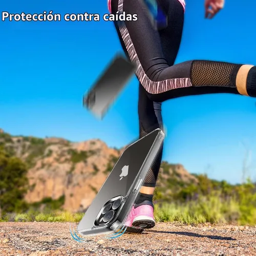 Vista 7 de JJGoo Compatible con iPhone 13 Pro Max, transparente, a prueba de golpes, delgada, antiarañazos, carcasa protectora de policarbonato duro