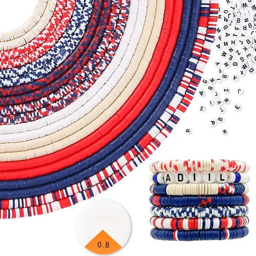 Vista 9 de ADIIL Kit de Fabricación de Pulseras con 7200 Piezas de Cuentas de Arcilla, Cuentas Heishi de Polímero de 6mm para Hacer Joyas, Kit de Pulseras