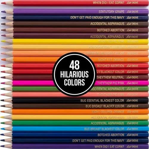 Vista 6 de 48 lápices de colores divertidos y ofensivos para adultos – Juego de regalos de broma preafilados para libros de colorear de adultos, insultos