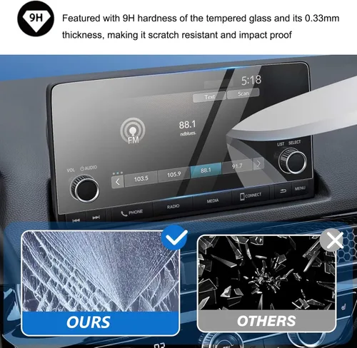 Vista 4 de Protector de pantalla compatible con CRV de 7 pulgadas - Pantalla táctil Uconnect 2023 2024 2025, vidrio templado para Civic