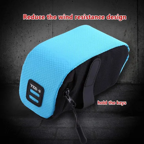 Vista 5 de Zopsc Bolsa para sillín de bicicleta, bolsa de almacenamiento debajo del asiento con apertura con cremallera, poliéster súper ligero, para la Negro