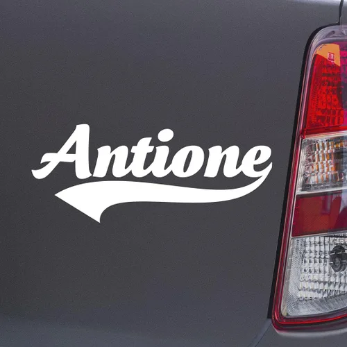 Vista 3 de Antione Name Black Color Car Laptop Wall Bumper Decal Sticker, DesL44