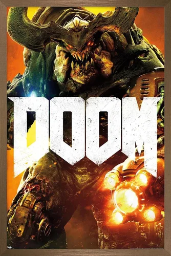 Vista 15 de Trends International Doom - Cyber Demon Wall Poster, 22.4L x 14.7W, Barnwood Framed Version