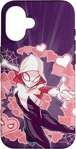 Vista 32 de Marvel Spider-Man Into The Spider-Verse Gwen Stacy Hearts - Carcasa para iPhone 17