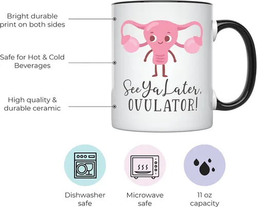 Vista 2 de YouNique Designs Taza de café divertida de histerectomía, 11 onzas, taza de útero, taza de útero, taza de recuperación para mujeres después de una
