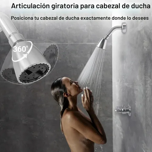 Vista 6 de Pacific Bay - Kit de molduras para grifo de ducha y cabezal de ducha, ABS (níquel satinado) Shower trim kit with matching faucet, showerhead, and