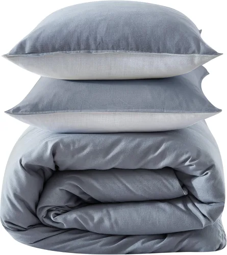 Vista 6 de Kenneth Cole New York - Juego de funda de edredón tamaño Queen, ropa de cama reversible de algodón con fundas a juego, decoración del hogar