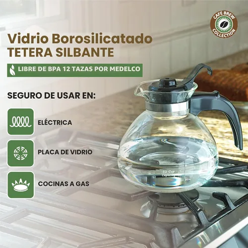 Vista 2 de Cafetera Brew - Tetera de vidrio, 12 tazas