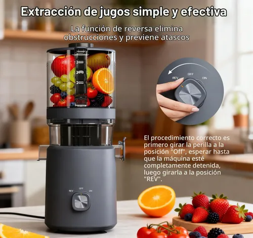 Vista 3 de Cold Press Juicer Machine, 6.5" Wide Feed Chute Mesh-Free Easy to Clean