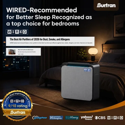 Vista 2 de BURTRAN Purificador de aire HEPA para habitación grande en el hogar de hasta 1,360 pies cuadrados, Nano-Oxy™ HEPA14, con pantalla de calidad