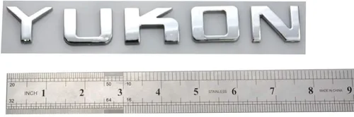 Vista 5 de Aimoll 1 placa de identificación de Yukon, emblema de letra 3D de repuesto para GMC Yukon Sierra (negro)