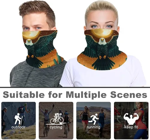 Vista 4 de Ea-gles Sun And Desert Neck Gaiter Windproof Face Mask Scarf Warmth Breathable Bandana for Men Women