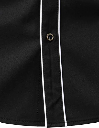 Vista 5 de ZEROYAA Camisas de vestir de manga larga con bordado floral para hombre