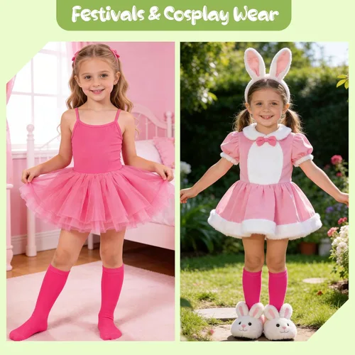 Vista 4 de American Trends 2 pares de calcetines de sóftbol para niños pequeños Rosa fuerte