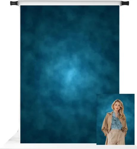 Vista 20 de Kate Telón de fondo abstracto azul de 5 x 7 pies para fotografía, retrato azul oscuro, fondo de tela, accesorios de estudio fotográfico