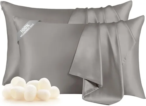 Vista 17 de THXSILK Funda de almohada 100% seda de morera para la salud del cabello y la piel, funda de almohada suave y lisa con cremallera oculta, ambos lados