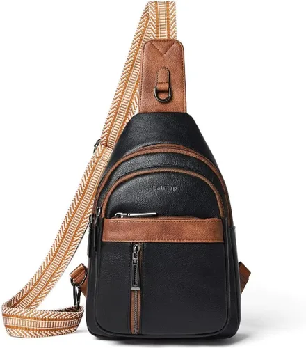 Vista 9 de LATMAP 7L Bolsa de Cintura para Hombres y Mujeres Mochila de Cadera Riñonera Bandolera Bolso de Hombro Cinturón de Viaje Bolso de Mano de PU Cuero