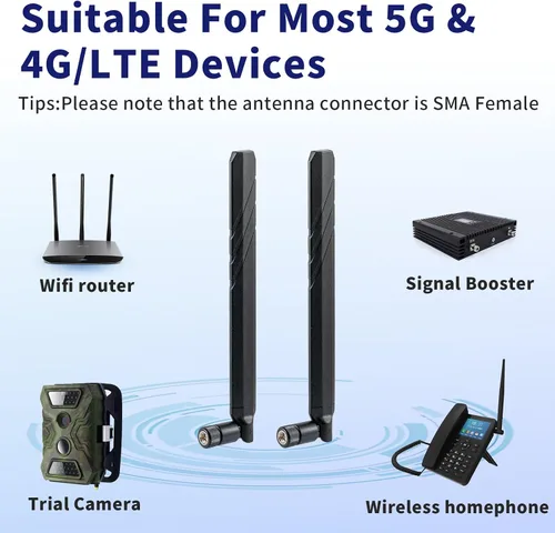 Vista 5 de Cellular Trail - Antena macho de repuesto para cámara SMA compatible con Spypoint LM2 Flex Flex-S Flex-M Flex-M Flex-Dark Flex G-36 Moultrie Edge