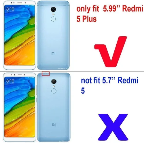 Vista 2 de LuluMain Compatible con Redmi 5+ Funda, soporte de anillo de metal a prueba de golpes (funciona con soporte magnético para automóvil), cubierta Negro