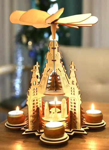 Vista 2 de BRUBAKER Pirámide de Navidad - Belén con Jesús en un pesebre - Diseñado en Alemania