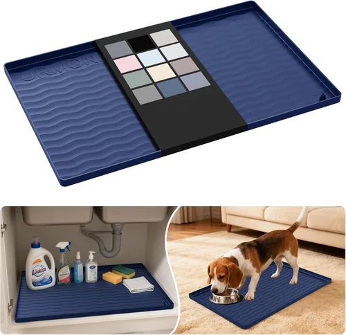 Vista 15 de URMONA - Tapete de silicona impermeable para debajo del fregadero, 16 x 10 Beige
