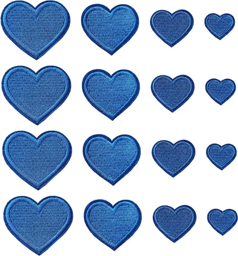 Vista 13 de 24 parches para planchar con corazón negro, parches bordados con corazón para ropa, chaquetas, sombreros, mochilas, jeans