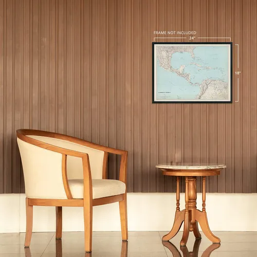 Vista 4 de HISTORIX Póster de mapa vintage de América del Caribe 1961 – 18 x 24 pulgadas