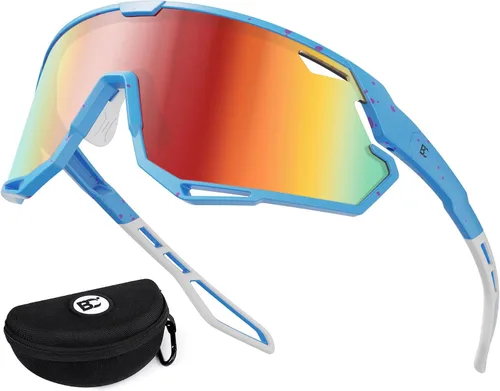 Vista 9 de BIRCEN Gafas de sol deportivas de béisbol para hombre: TR90 gafas de ciclismo ligeras envolventes para correr al aire libre MTB Bike
