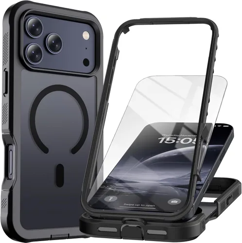 Vista 50 de Funda magnética para iPhone SE 3ª y 2ª [protector de pantalla] [compatible con MagSafe] [protección contra caídas de grado militar]