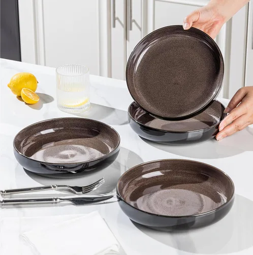 Vista 7 de LERATIO Tazones grandes de cerámica para pasta de 8.5'', tazones de 36 oz para servir pasta, juego de 4 para cocina, tazones anchos para fruta