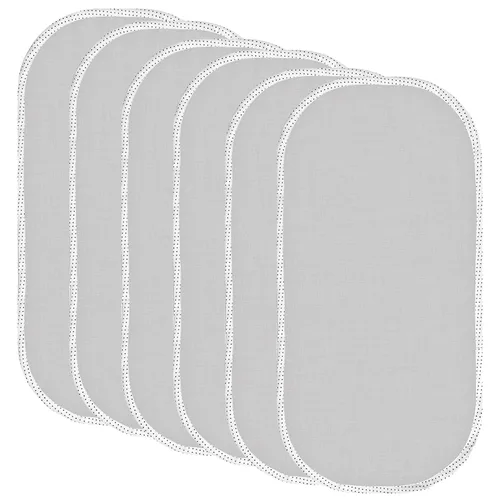 Vista 8 de TILLYOU Forros Impermeables para Cambiador Paquete de 6, Forros de Pañales de Tela 100% Algodón Reutilizables, Gris