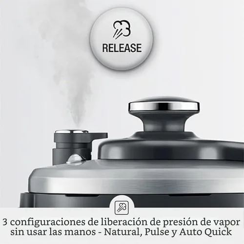 Vista 7 de Breville Fast Slow Go Olla de Presión Lenta BPR680BSS, Acero Inoxidable Cepillado