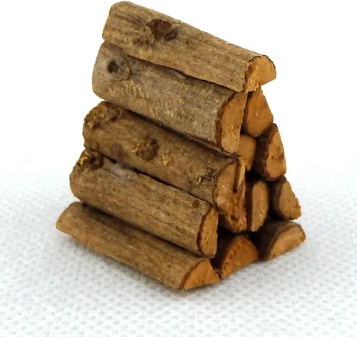 Vista 2 de Juego de troncos de chimenea en miniatura para casa de muñecas