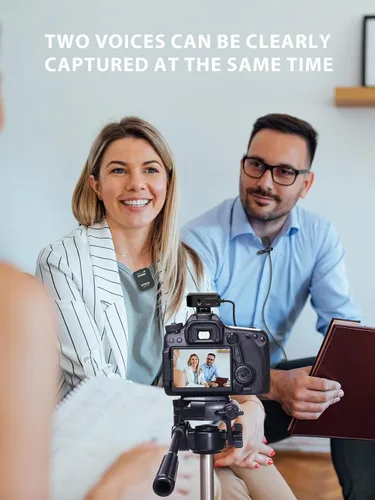 Vista 6 de SYNCO Sistema de micrófono inalámbrico Lavalier, G2(A2) PRO transmisor dual 48 KHz 24 bits micrófono de solapa 656 pies 8 horas para vlogging