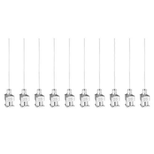 Vista 15 de HARFINGTON 10 agujas dispensadoras de acero inoxidable de calibre 8, 1 1/2 pulgadas, tubo de aguja de pegamento de metal, puntas romas, Luer Lock