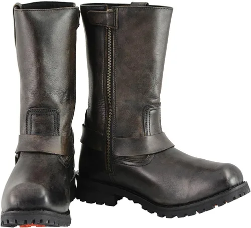 Vista 2 de Milwaukee Leather MBM9005 - Botas de motocicleta con arnés de punta cuadrada clásica de 11 pulgadas para hombre