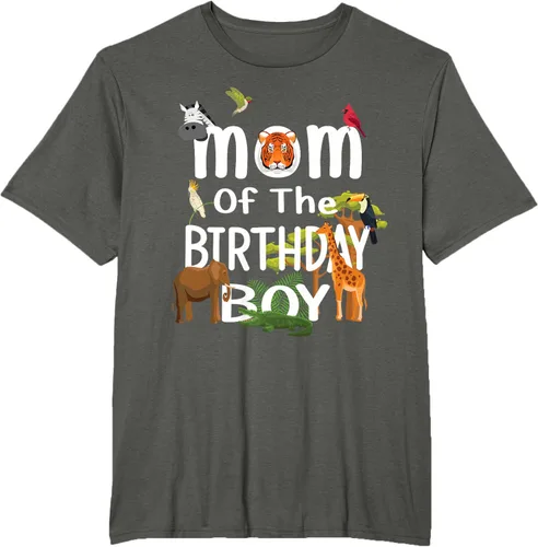 Vista 7 de Camiseta de fiesta de animales con temática de zoológico para niño de cumpleaños, Negro