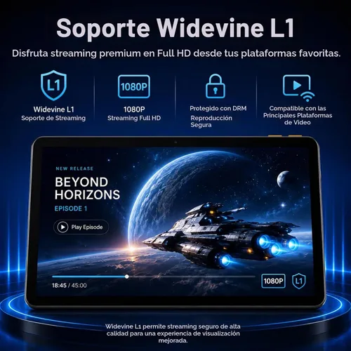 Vista 4 de Tablet Android 15 de 10.1 pulgadas, Octa-core 12 GB de RAM + 64 GB + Negro