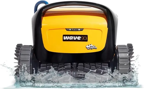 Vista 12 de Dolphin Wave 80 Aspiradora Robótica Automática para Piscinas Incluye Control Remoto y Carrito, Cepillo Limpiador de Línea de Flotación, Ideal