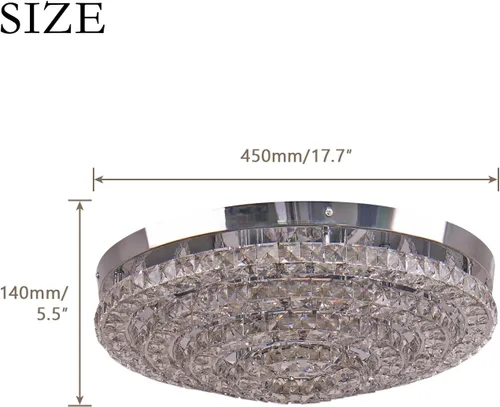 Vista 2 de Lámpara de techo semiempotrada de cristal de 13.8" con 4 anillas regulable