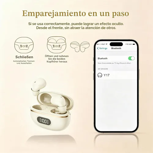Vista 9 de Xmenha Mini auriculares invisibles extra pequeños inalámbricos Bluetooth pequeños auriculares invisibles para dormir auriculares pequeños micro